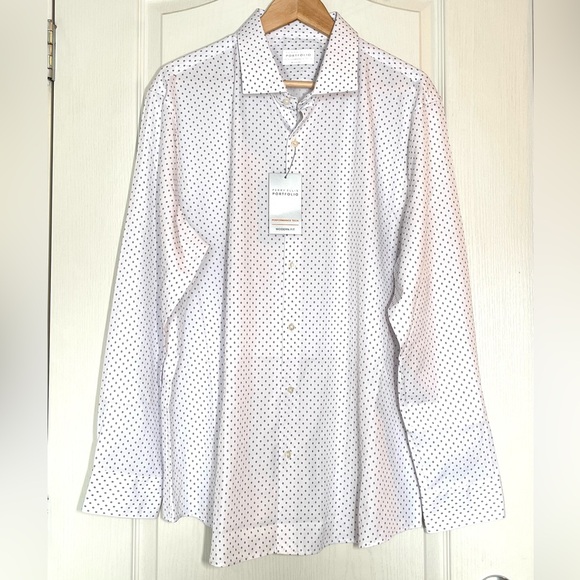 Perry Ellis Portfolio Performance Tech Dress Shirt Modern Fit 17.5 Gorpcore Lite - Picture 3 of 15